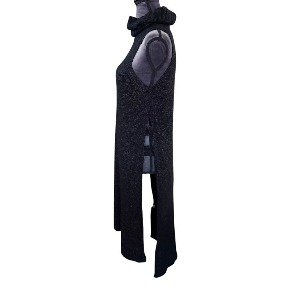 RD Style Black Sleeveless Turtleneck Maxi Dress Sweater Knit Winter Fashion - Picture 2 of 6